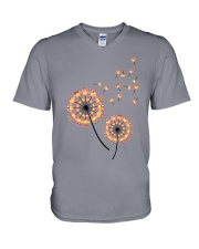 Owl dandelion - for owl lover V-Neck T-Shirt tile