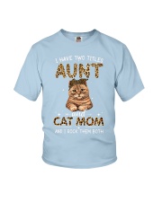 Aunt and Cat Mom i rock them both - for cat lover Youth T-Shirt tile