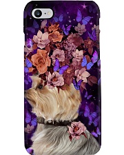 Yorkshire terrier full of butterfly and flowers Phone Case tile