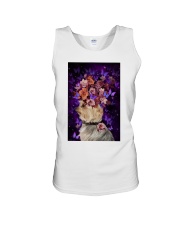 Yorkshire terrier full of butterfly and flowers Unisex Tank tile