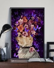 Yorkshire terrier full of butterfly and flowers 11x17 Poster lifestyle-poster-2