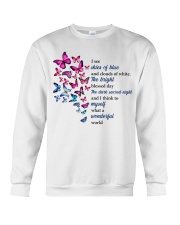 Butterfly what a wonderful world insect bug lover Crewneck Sweatshirt front