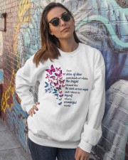 Butterfly what a wonderful world insect bug lover Crewneck Sweatshirt lifestyle-unisex-sweatshirt-front-3