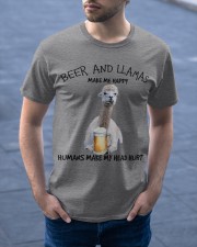 LLamas And Beer make me happy Gift for you Classic T-Shirt apparel-classic-tshirt-lifestyle-front-46
