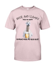 LLamas And Beer make me happy Gift for you Premium Fit Mens Tee tile