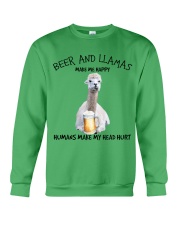 LLamas And Beer make me happy Gift for you Crewneck Sweatshirt tile