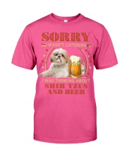 Shih Tzu and Beer Sorry not listen Gift for U Classic T-Shirt tile