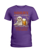 Shih Tzu and Beer Sorry not listen Gift for U Ladies T-Shirt tile
