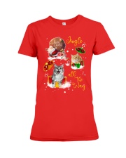Cat gift xmas drop gift for cat lovers Premium Fit Ladies Tee tile