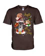 Cat gift xmas drop gift for cat lovers V-Neck T-Shirt tile