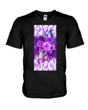 Butterfly Jewelry rose diamond Gift for you V-Neck T-Shirt tile