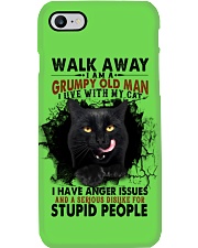 Black Cat Grumpy Old Man Gift for you Phone Case tile