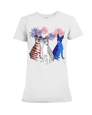 Basenji flag colors Premium Fit Ladies Tee tile