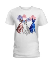 Basenji flag colors Ladies T-Shirt tile