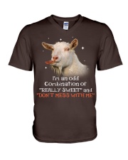Goat i am a odd goat lovers V-Neck T-Shirt tile