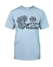 Penguin a girl has tattoos penguin lovers Classic T-Shirt tile