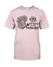 Penguin a girl has tattoos penguin lovers Premium Fit Mens Tee tile