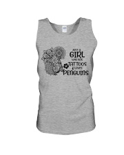Penguin a girl has tattoos penguin lovers Unisex Tank tile