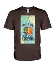 Gardening A girl who loves Gift for you V-Neck T-Shirt tile