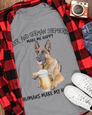 German Shepherd And Beer make me happy Gift for u Classic T-Shirt apparel-classic-tshirt-lifestyle-front-163
