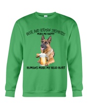 German Shepherd And Beer make me happy Gift for u Crewneck Sweatshirt tile