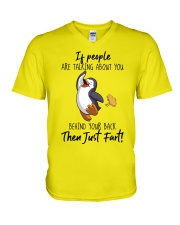 Penguin then just fart penguin lovers V-Neck T-Shirt tile