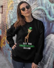 Giraffe let the shenanigans begins giraffe lover Crewneck Sweatshirt lifestyle-unisex-sweatshirt-front-3
