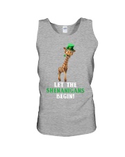 Giraffe let the shenanigans begins giraffe lover Unisex Tank tile