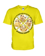 Sloth be strong brave humble sloth lovers V-Neck T-Shirt tile