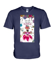 Knitting Just a girl who loves Gift for you V-Neck T-Shirt tile