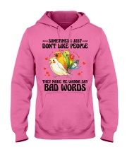 Parrot say bad words parrot lovers Hooded Sweatshirt tile