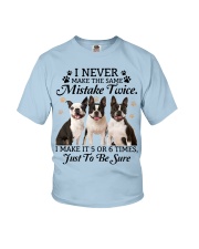 fn 8 boston terrier make mistake twice Youth T-Shirt tile