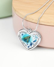 Turtle in my heart gift for turtle lover Metallic Heart Necklace aos-necklace-heart-metallic-lifestyle-09