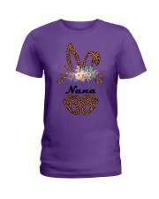 Nana baby bunny family gift personalized Ladies T-Shirt tile