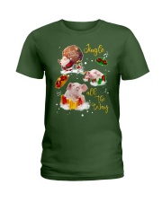Pig gift xmas drop gift for pig lovers Ladies T-Shirt tile