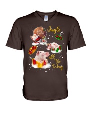 Pig gift xmas drop gift for pig lovers V-Neck T-Shirt tile