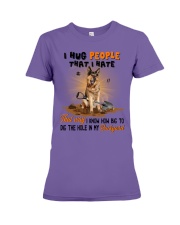 German Shepherd I hug people that I hate Gift for you Premium Fit Ladies Tee tile