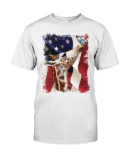 Giraffe butterfly on nose giraffe lover Classic T-Shirt front