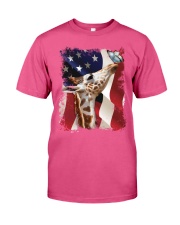Giraffe butterfly on nose giraffe lover Premium Fit Mens Tee tile