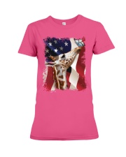 Giraffe butterfly on nose giraffe lover Premium Fit Ladies Tee tile