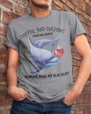 Dolphins And Coffee make me happy Gift for you Classic T-Shirt apparel-classic-tshirt-lifestyle-26
