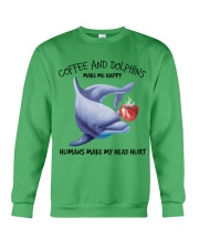 Dolphins And Coffee make me happy Gift for you Crewneck Sweatshirt tile