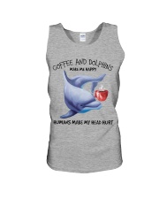 Dolphins And Coffee make me happy Gift for you Unisex Tank tile
