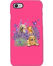 Golden Retriever And Gorgeous Purple Flower - for Golden retriever lover Phone Case tile