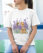 Golden Retriever And Gorgeous Purple Flower - for Golden retriever lover Classic T-Shirt apparel-classic-tshirt-lifestyle-front-213