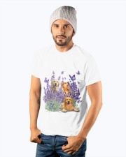 Golden Retriever And Gorgeous Purple Flower - for Golden retriever lover Classic T-Shirt apparel-classic-tshirt-lifestyle-front-94