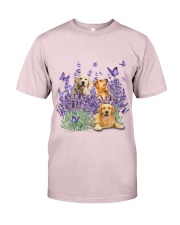 Golden Retriever And Gorgeous Purple Flower - for Golden retriever lover Premium Fit Mens Tee tile