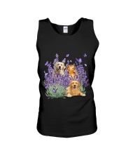 Golden Retriever And Gorgeous Purple Flower - for Golden retriever lover Unisex Tank tile