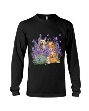 Golden Retriever And Gorgeous Purple Flower - for Golden retriever lover Long Sleeve Tee tile