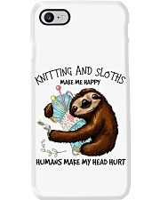 Sloths And knitting make me happy Gift for you Phone Case tile